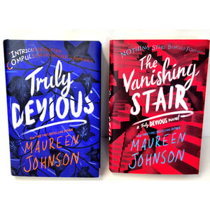 Truly Devious & Vanishing Stair Maureen Johnson 2 HC Lot Blue Red YA Mystery